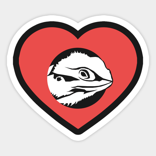 Cute Heart & Bearded Dragon Sticker by MeatMan